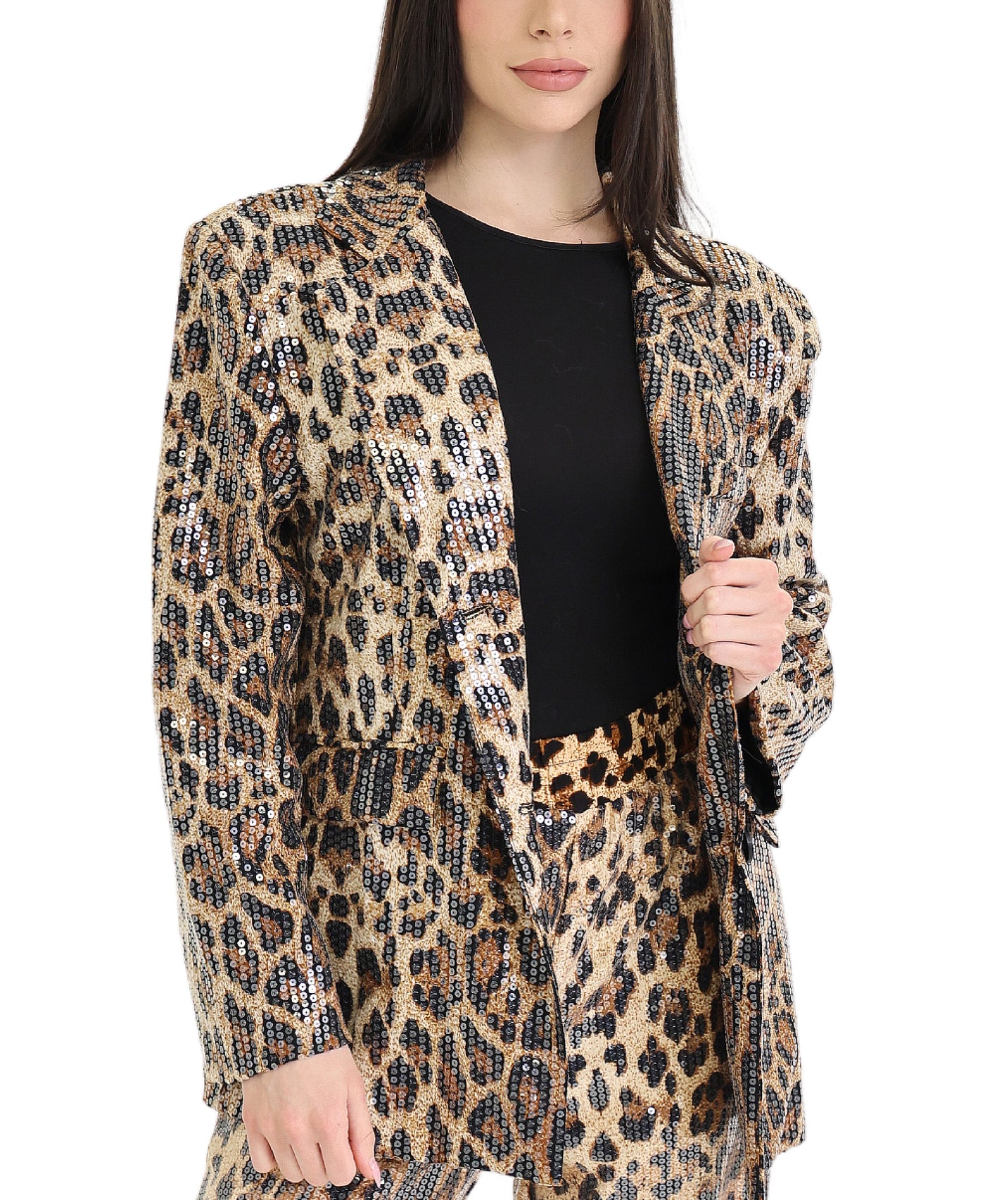 Leopard Blazer w/ Sequins view 1