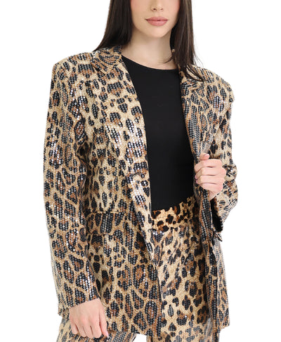 Leopard Blazer w/ Sequins image 1