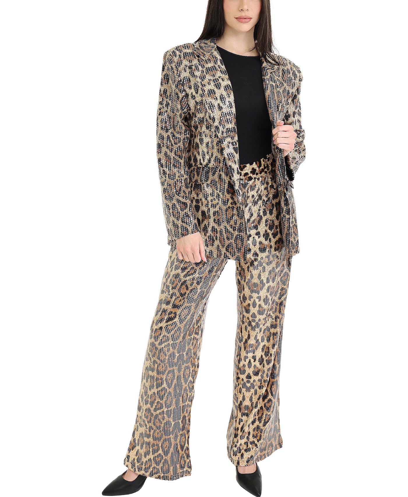 Leopard Blazer w/ Sequins view 2