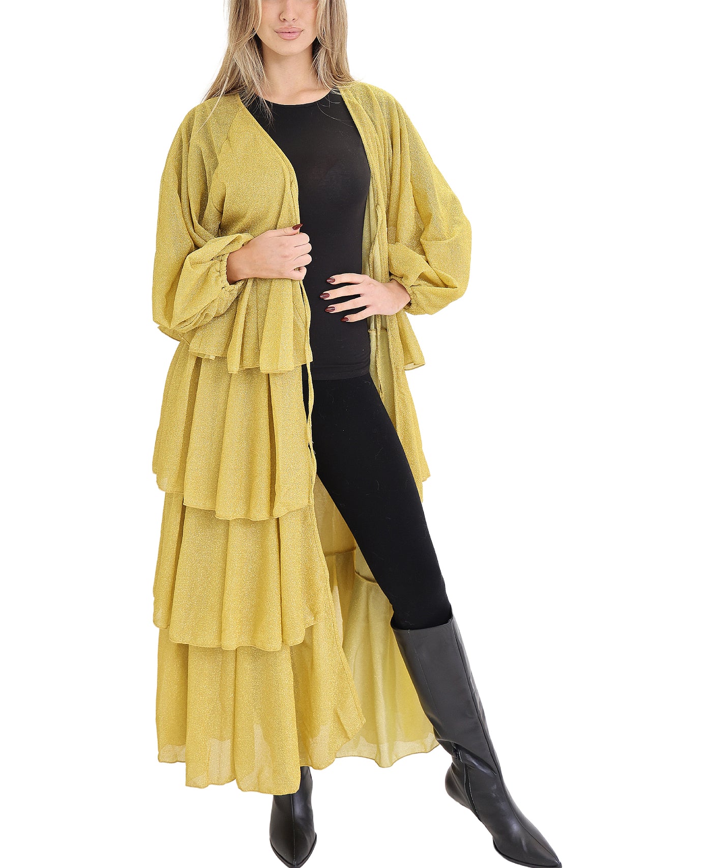 Lurex Shimmer Tiered Duster view 1