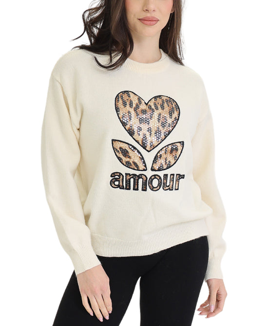 Leopard Print "amour" Sweater view 