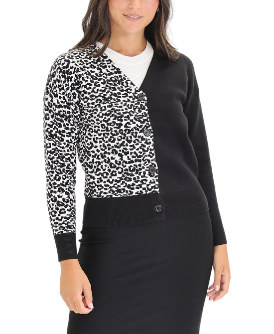 Animal Print Cardigan Sweater view 