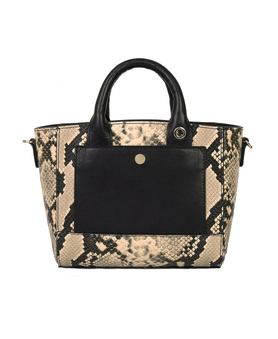 Snake Print Leather Handbag view 