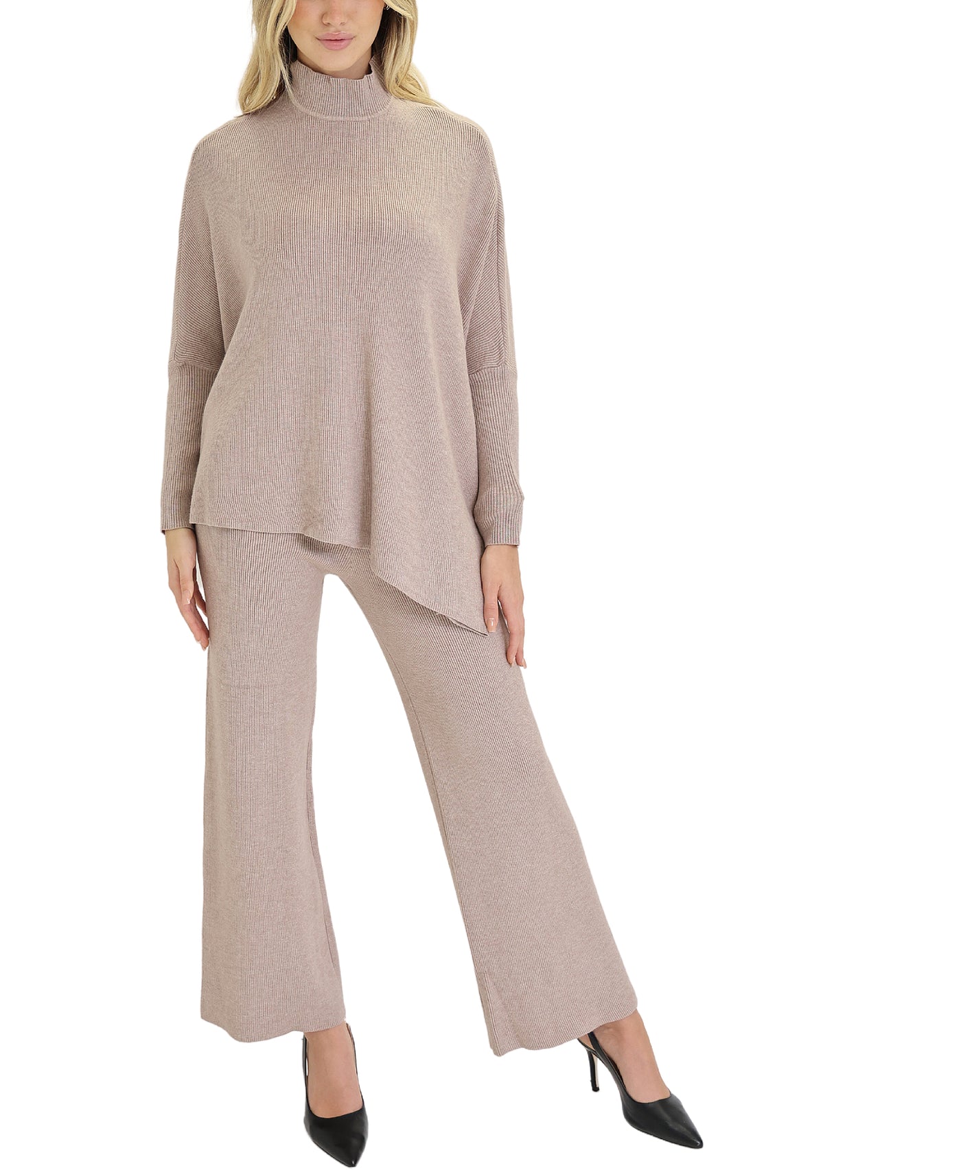 Knit Ribbed Top & Pants Set - 2 Pc Set view 1