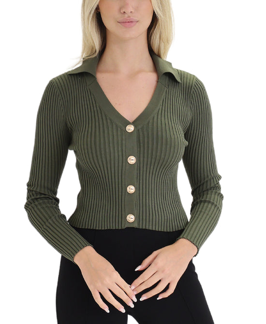 Ribbed Top w/ Buttons view 