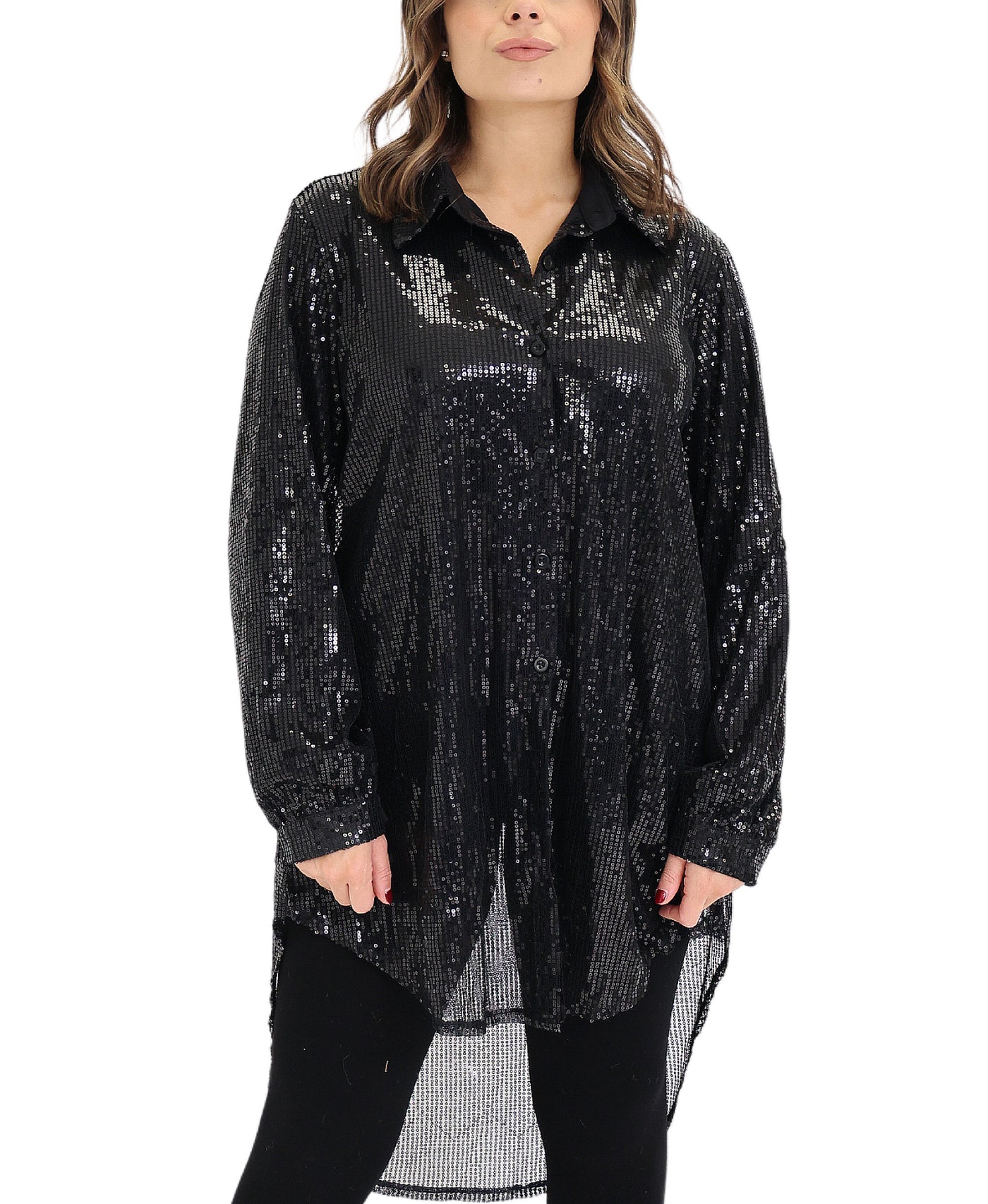 Hi-Lo Sequin Shirt view 1