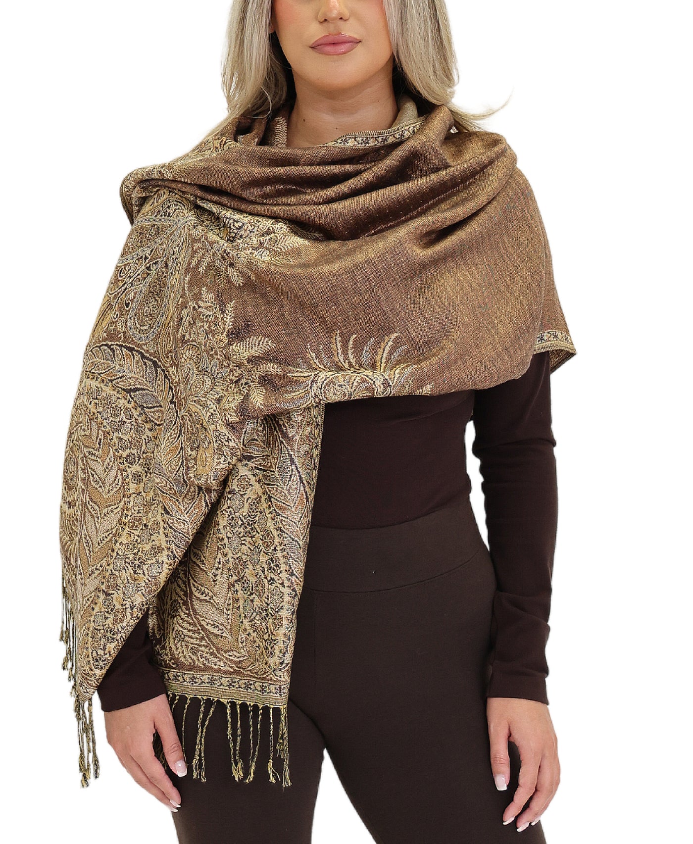 Paisley Print Scarf/Shawl w/ Fringe view 1