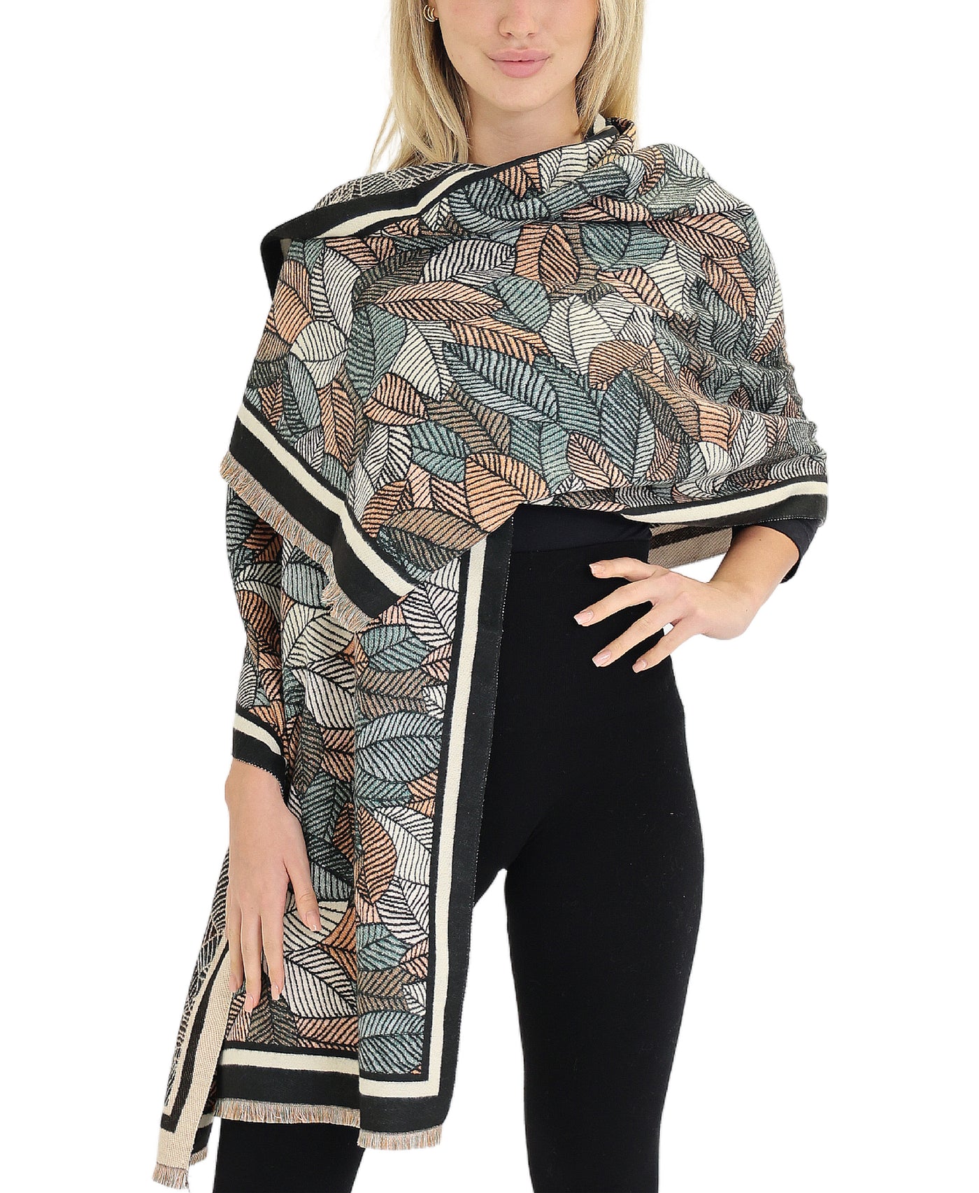 Leaf Printed Scarf/Shawl view 1