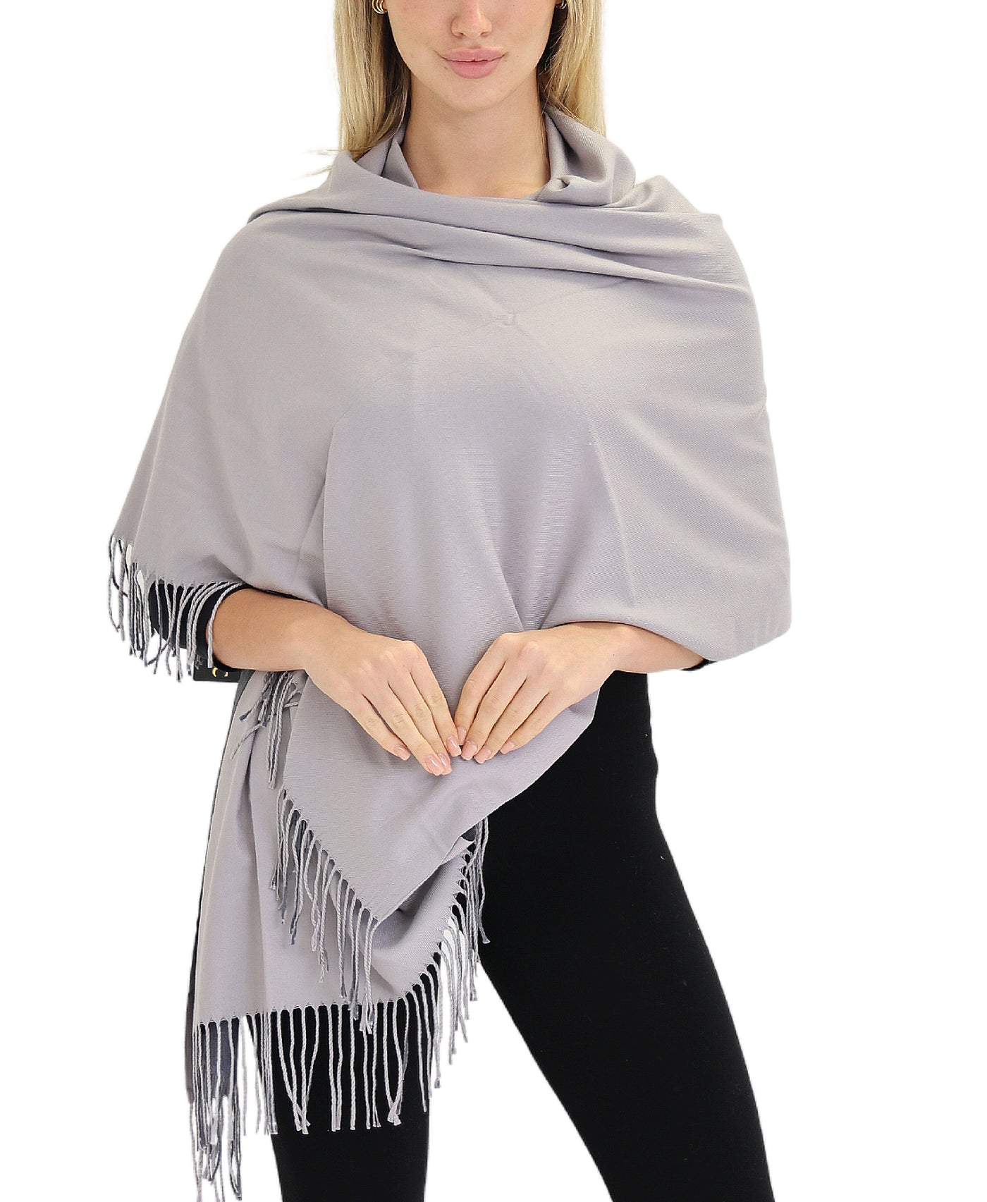 Solid Scarf/Shawl w/ Fringe view 1