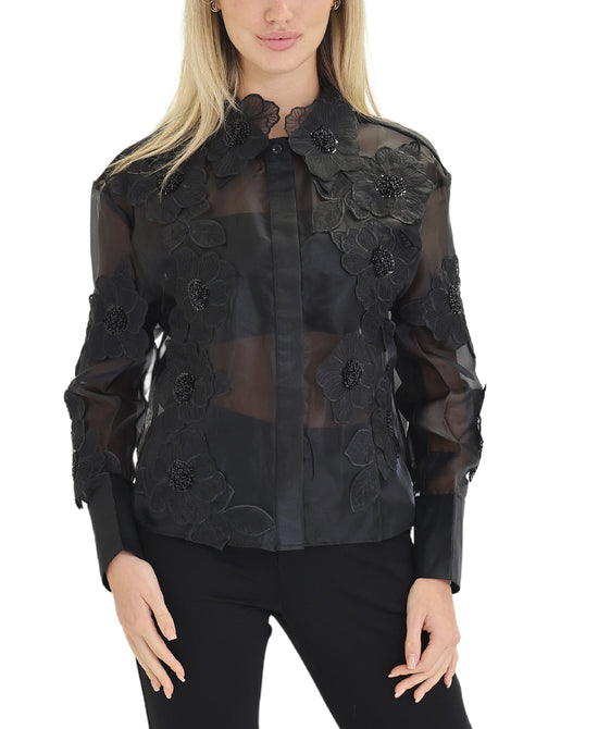 Organza Blouse w/ Flowers view 