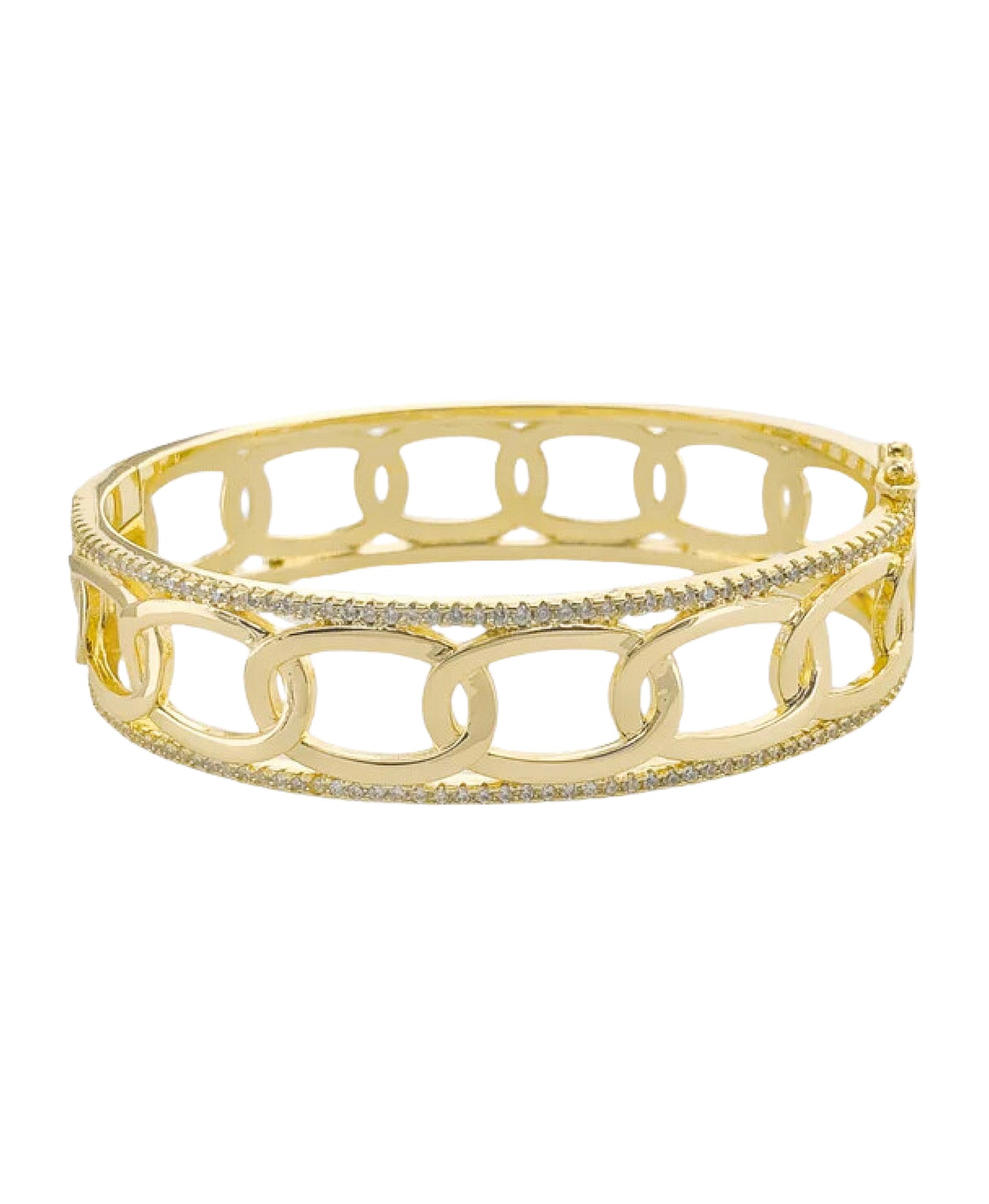 CZ Oval Bangle Bracelet view 1