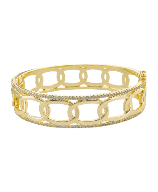 CZ Oval Bangle Bracelet view 