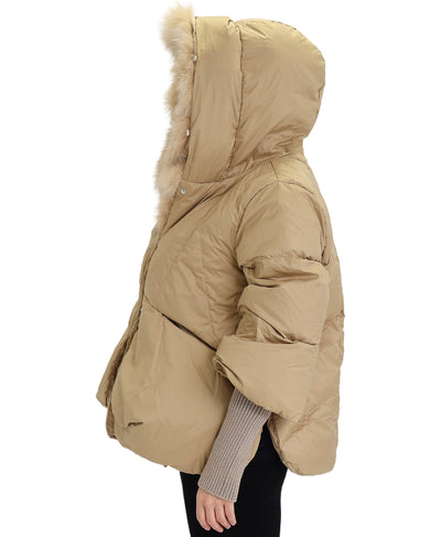 Down Puffer Jacket w/ Fox Fur Trim image 2