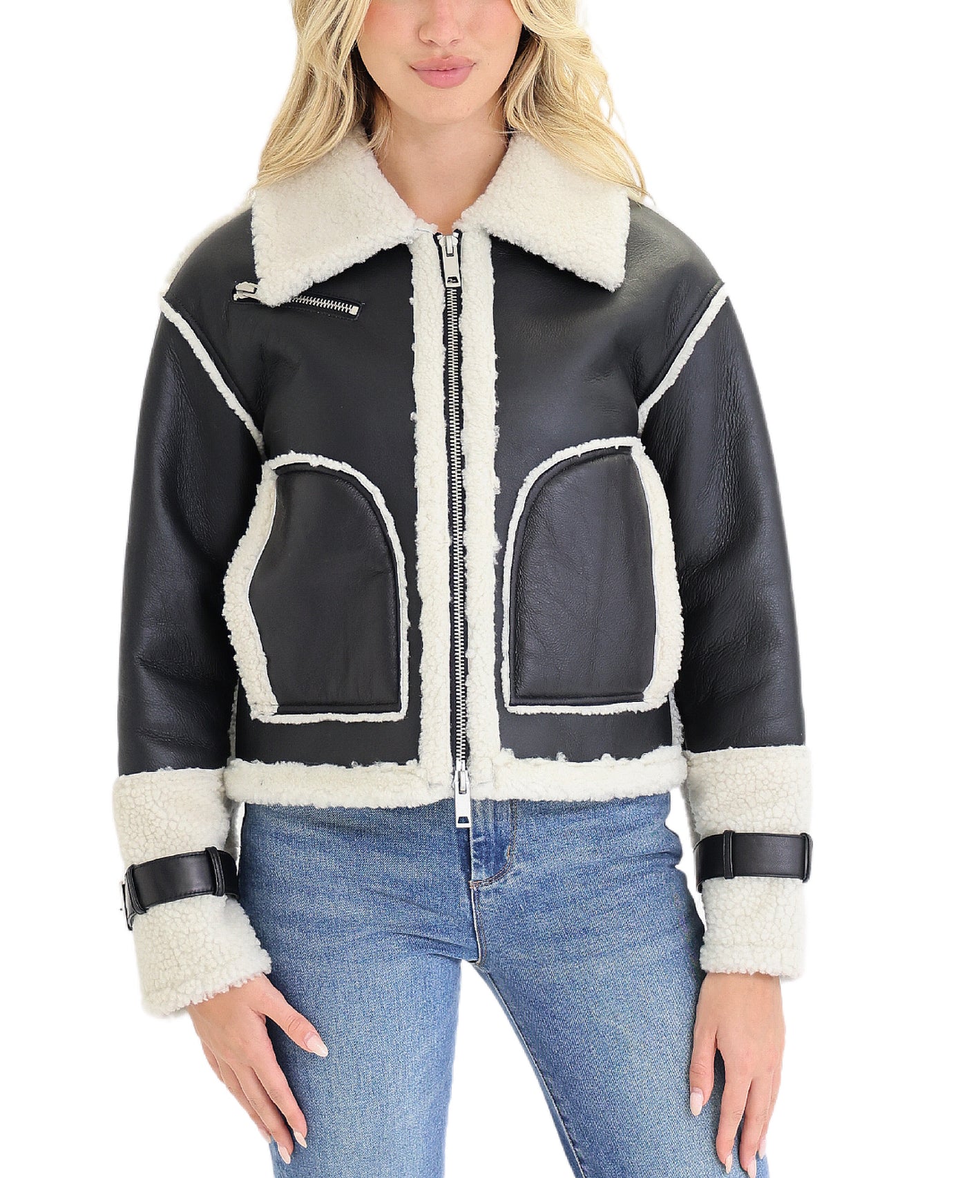 Shearling Moto Jacket view 1