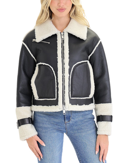 Shearling Moto Jacket view 