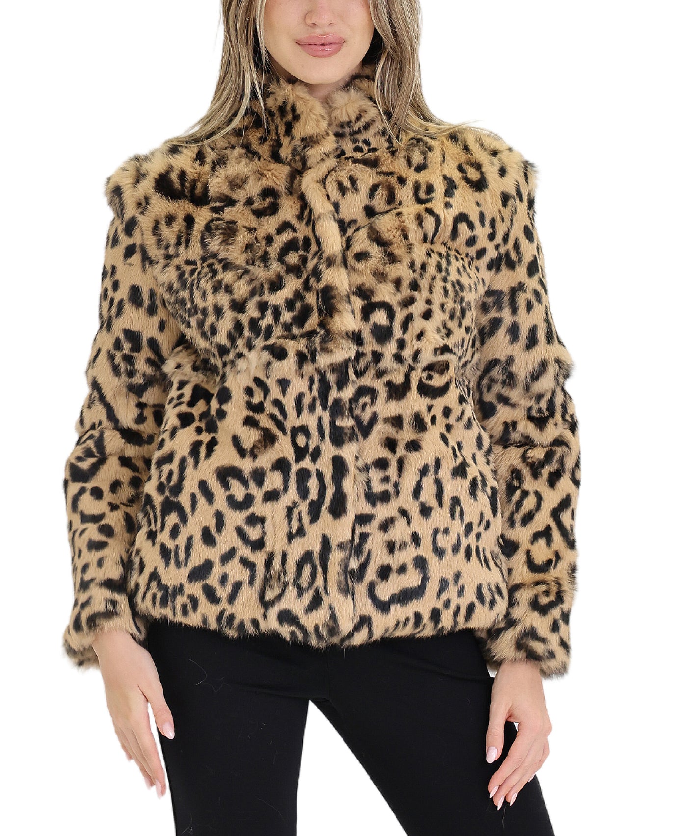 Leopard Print Fur Jacket view 1