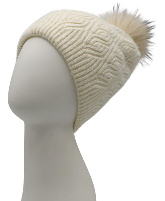 Knit Hat w/ Fur Pom view 