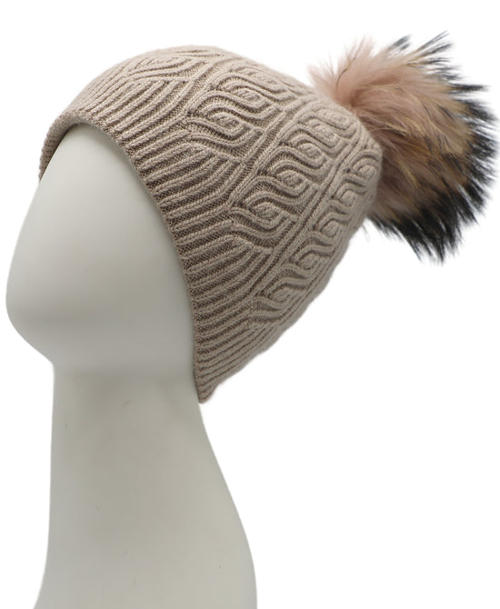 Knit Hat w/ Fur Pom view 