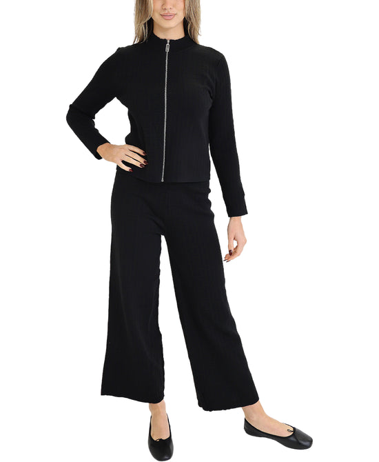 Knit Zip Front Top & Pant Set- 2 Pc Set view 