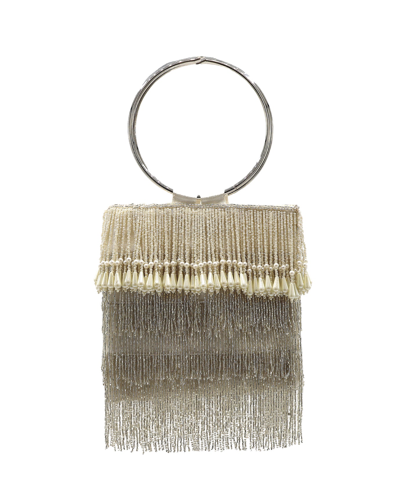 Fringe Faux Pearl Handbag view 1