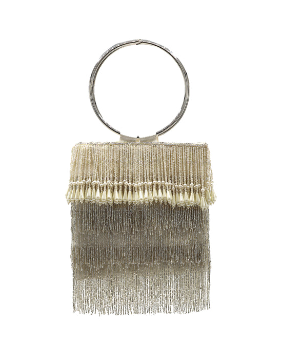 Fringe Faux Pearl Handbag view 