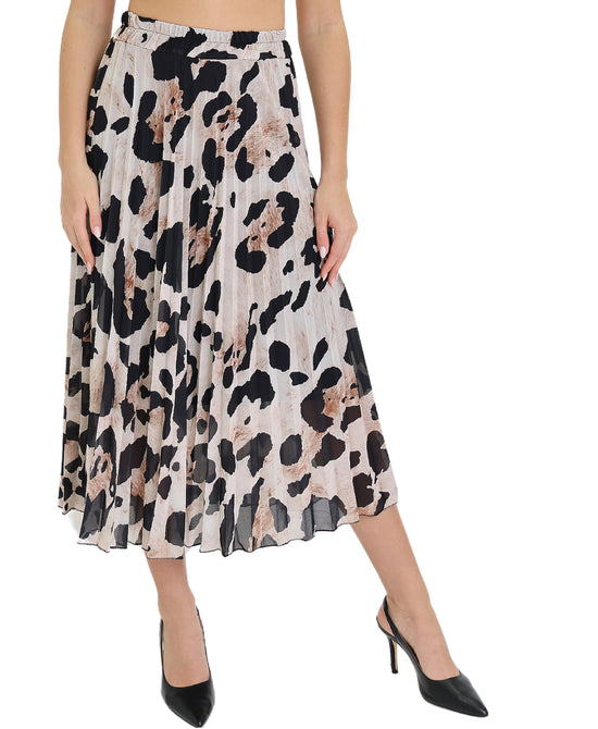 Leopard Print Pleated Skirt view 