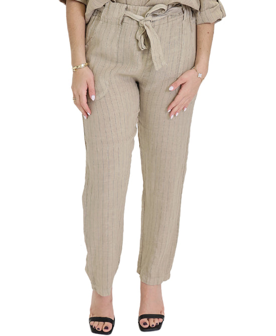 Linen Stripe Pants view 