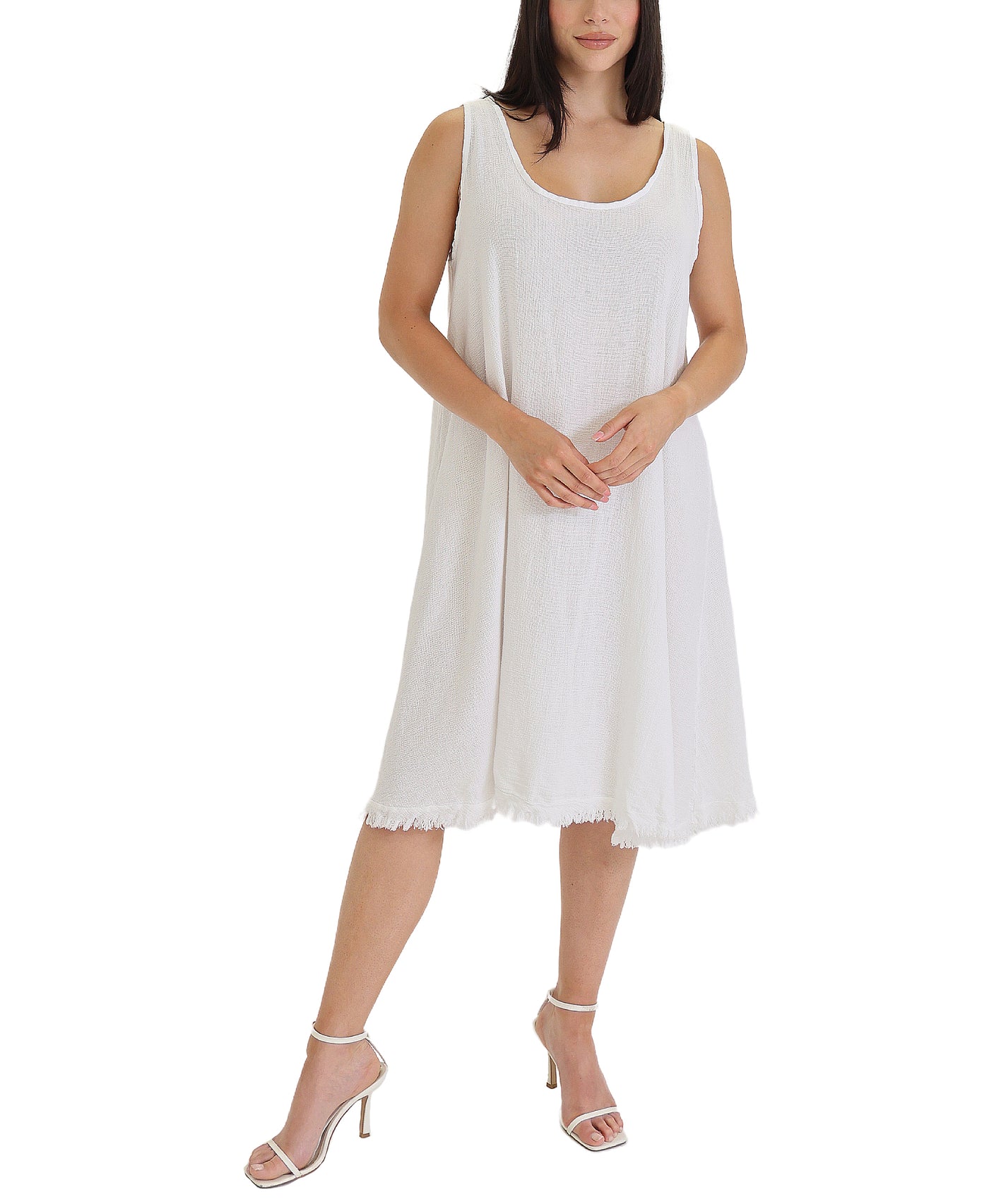 Linen Dress w/ Raw Edge view 1