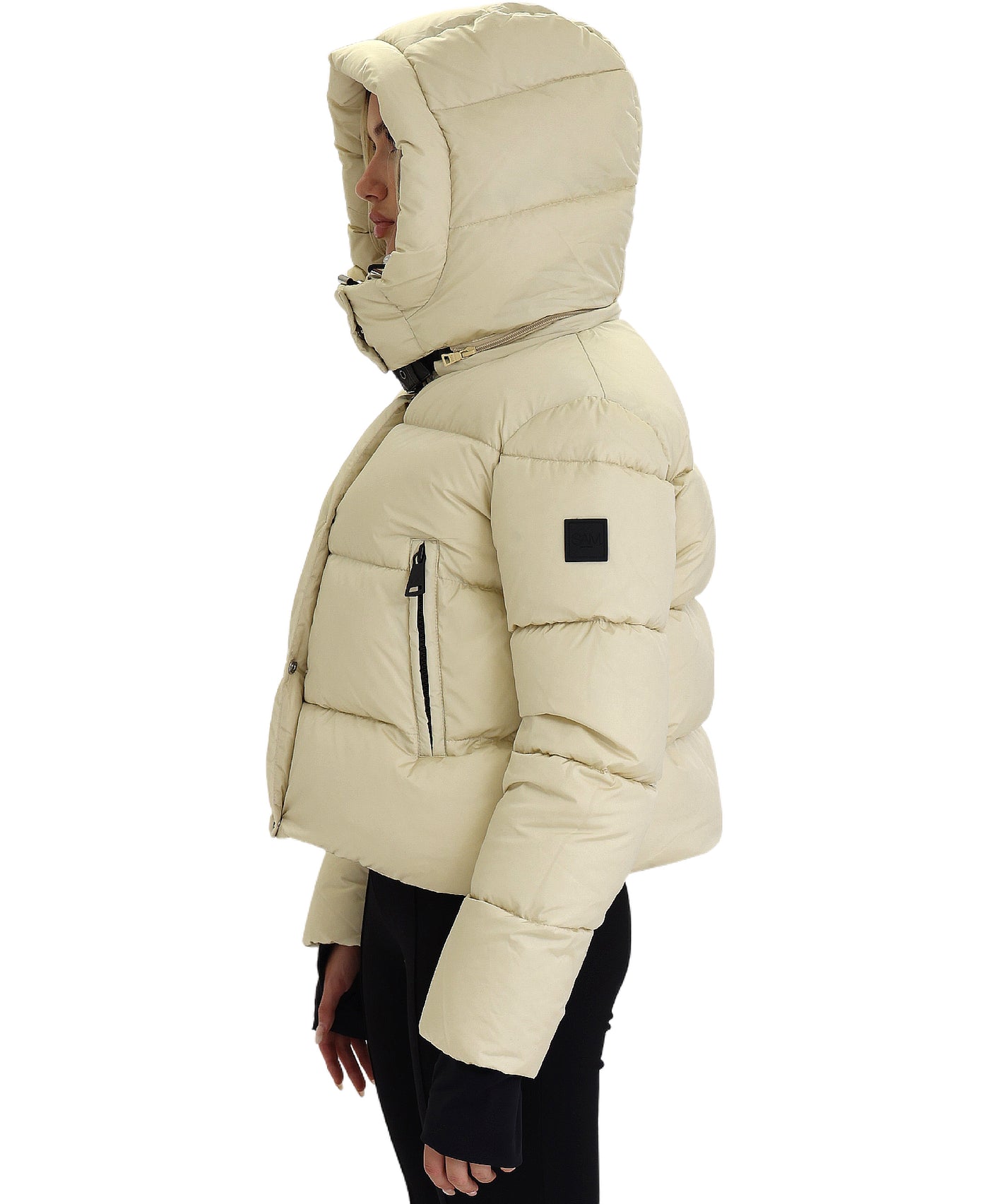 Puffer Down Crop Jacket w/ Hood view 2