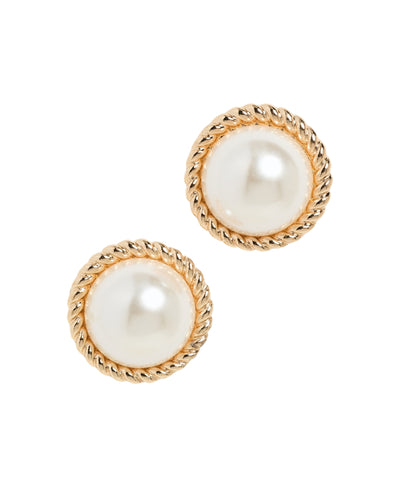 Faux Pearl Stud Earrings image 2