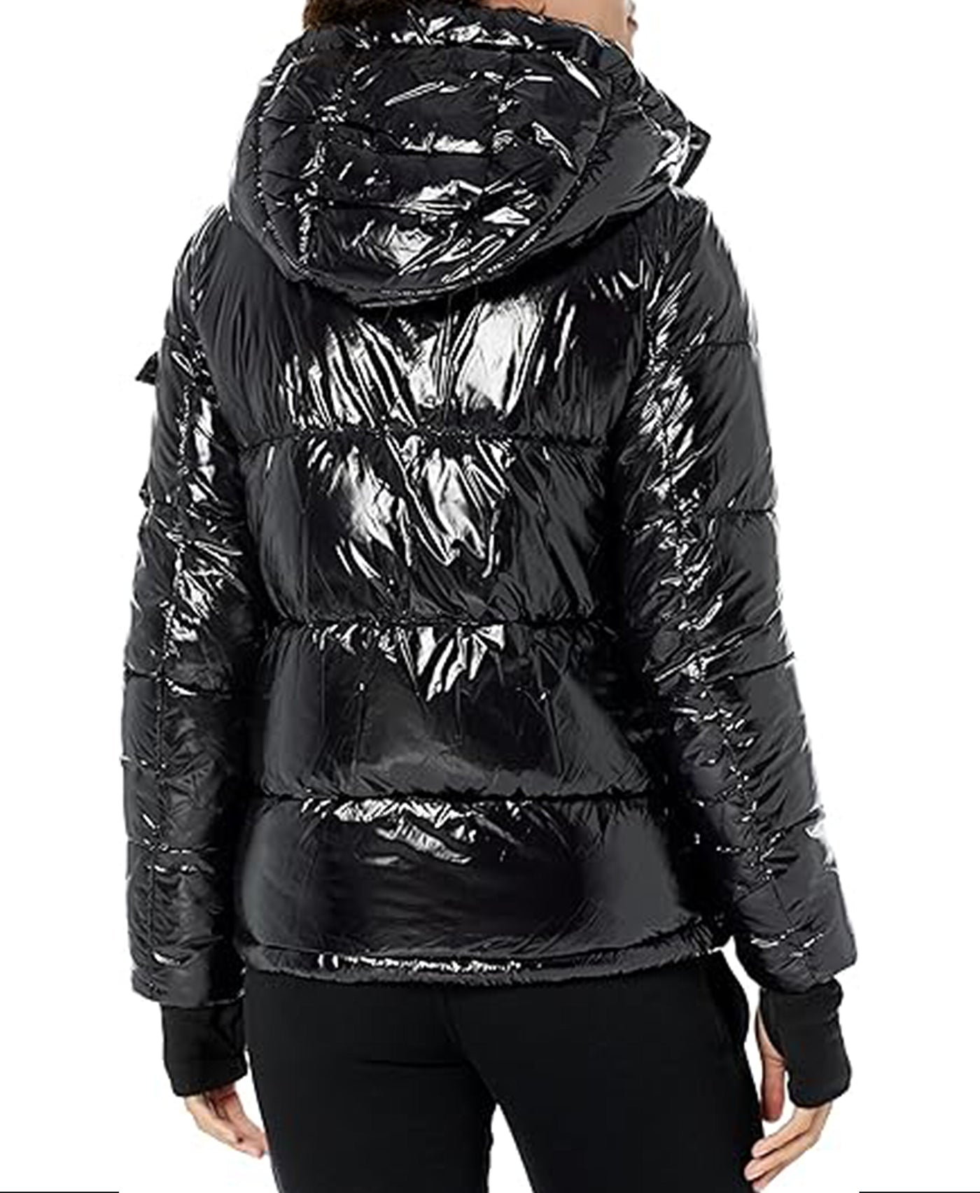 Shiny Puffer Jacket w/ Hood view 2