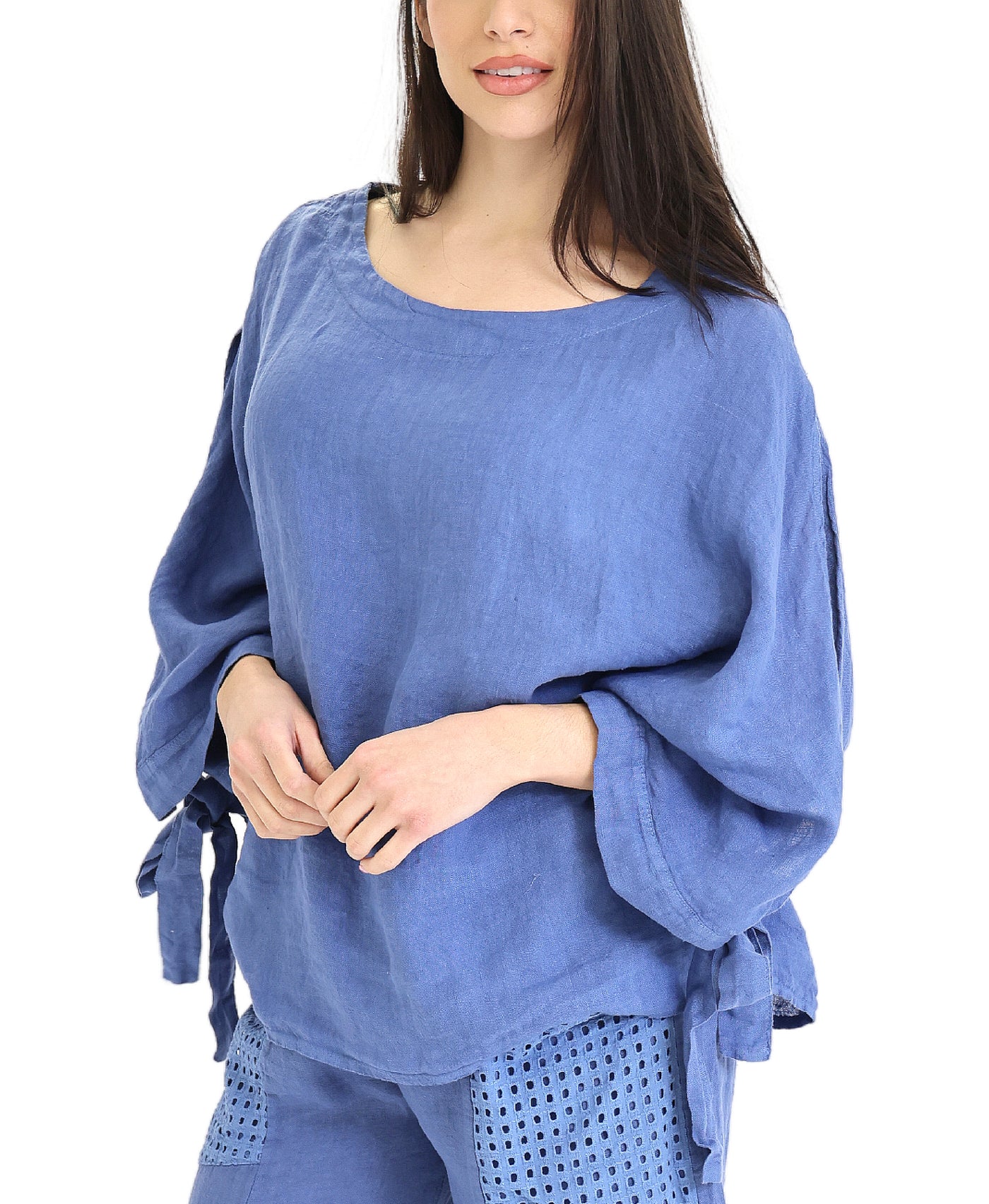 Linen Split Sleeve Top