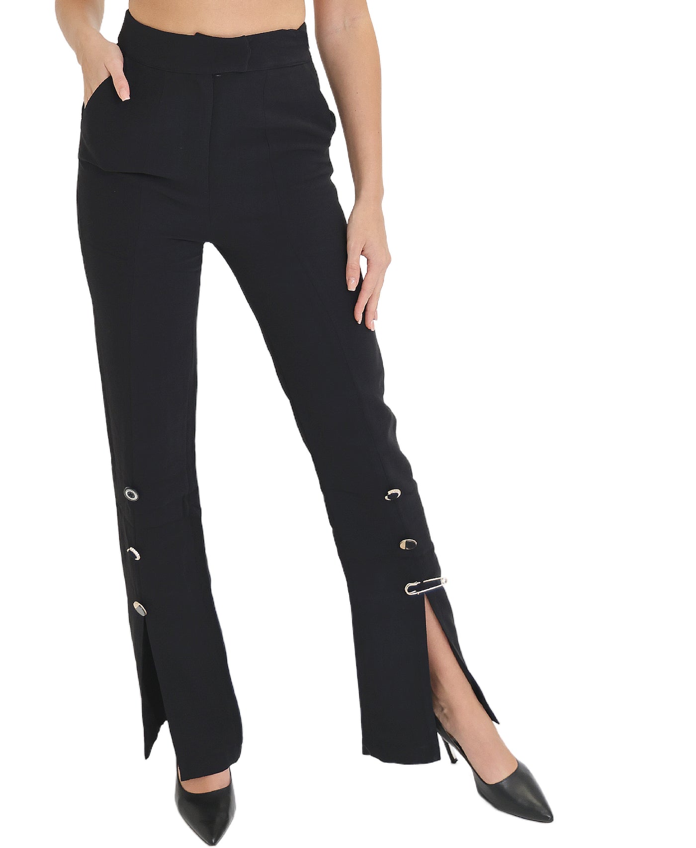 Split Leg Pants w/ Pinned Detail view 1