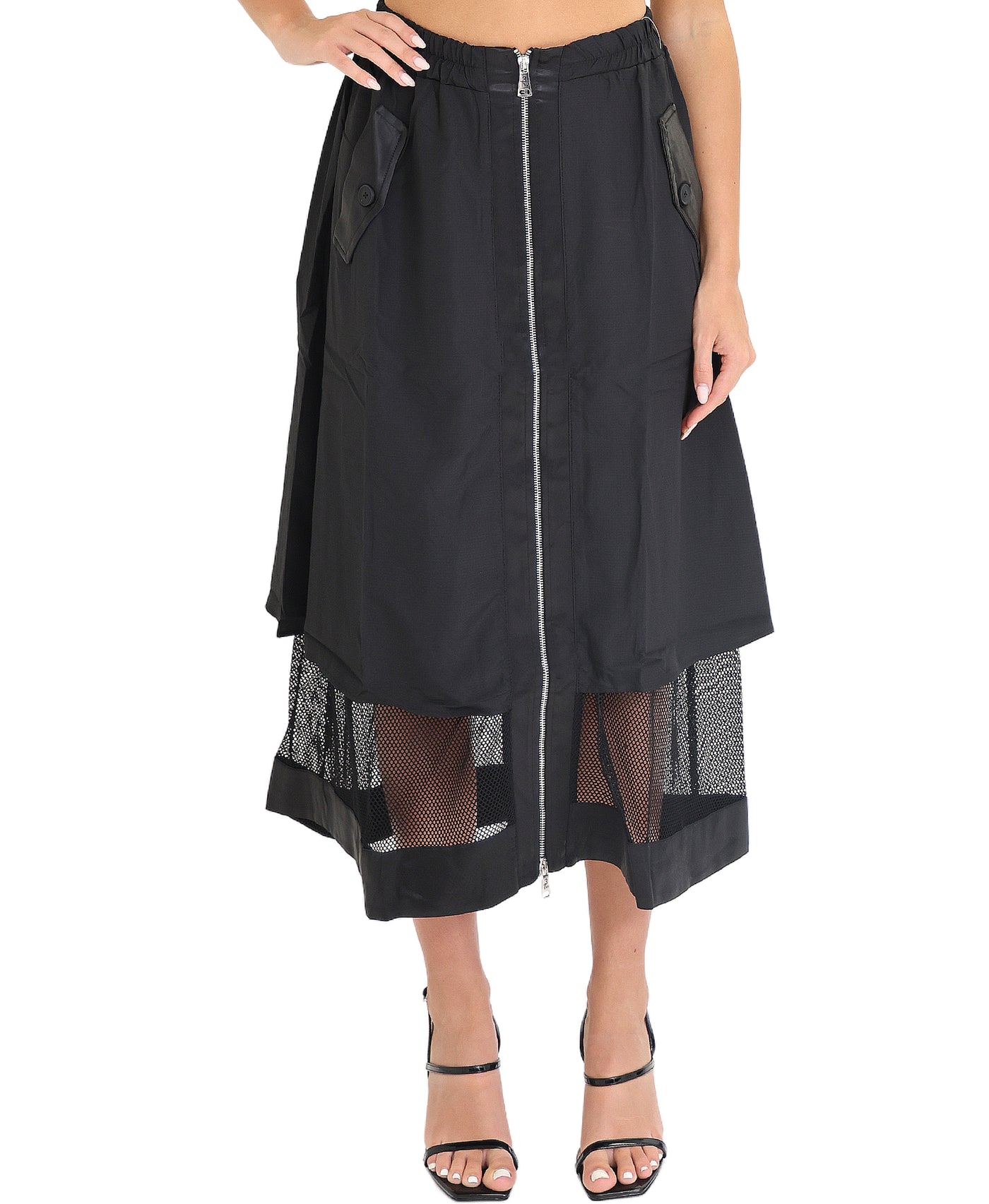 Midi Skirt w/ Mesh view 1