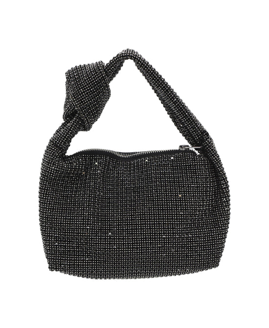 Rhinestone Handbag w/ Knot Handle view 