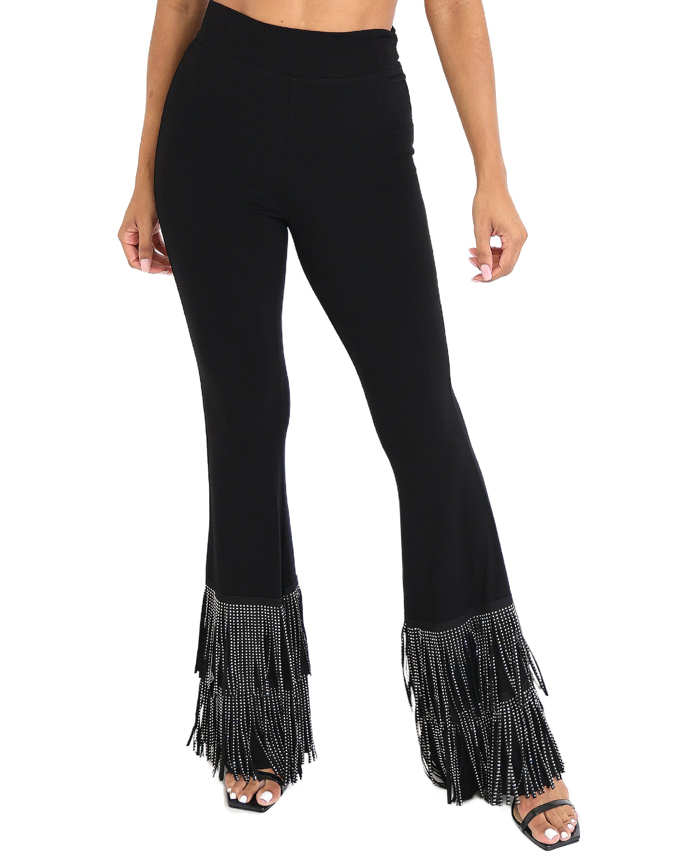 Pants w/ Tiered Crystal Fringe view 1