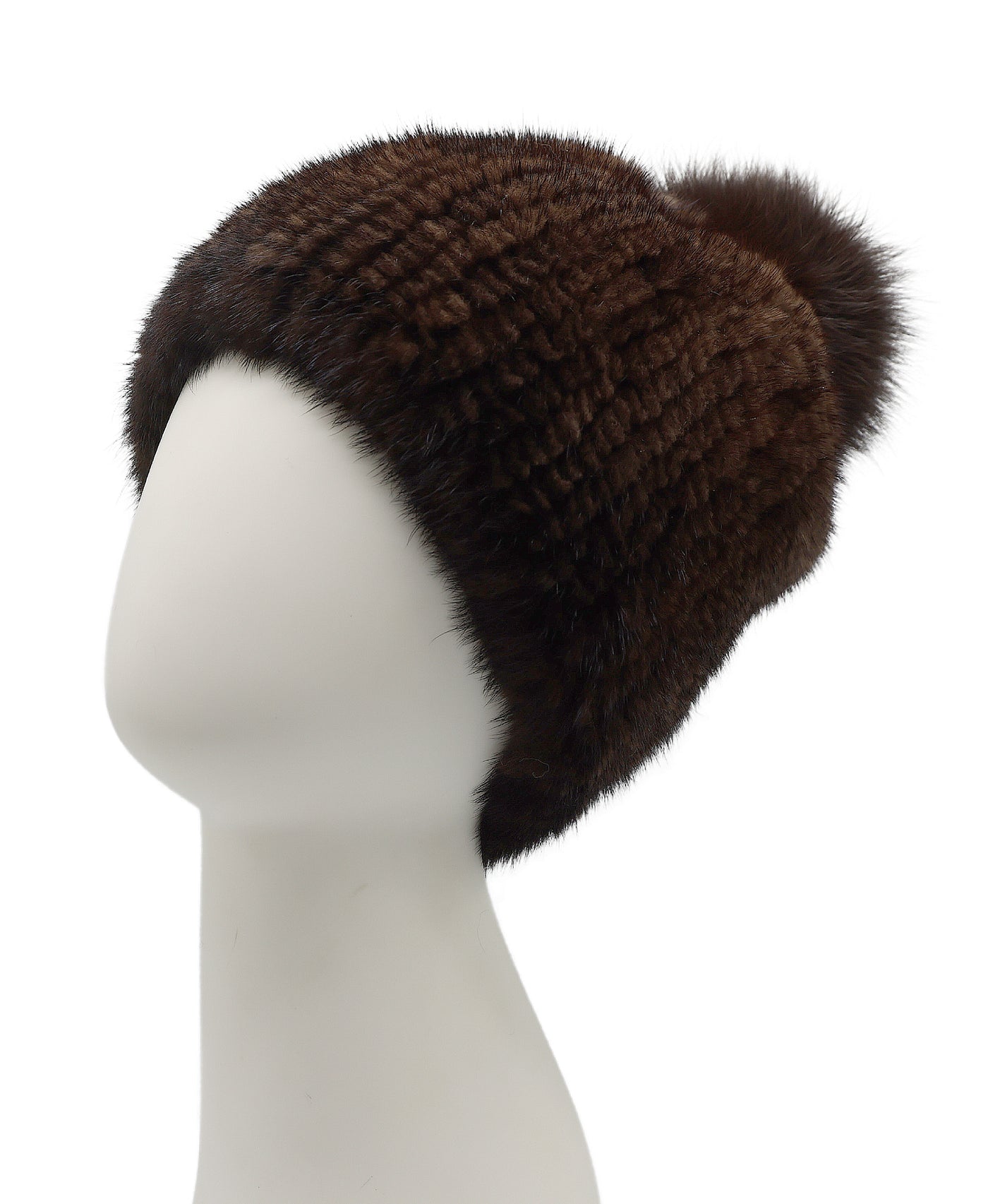 Mink Hat w/ Fox Fur Pom view 1