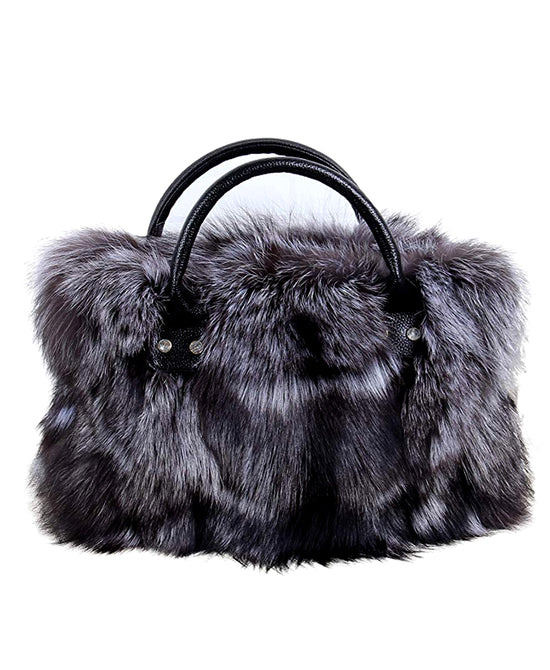 Fox Fur Satchel Handbag view 