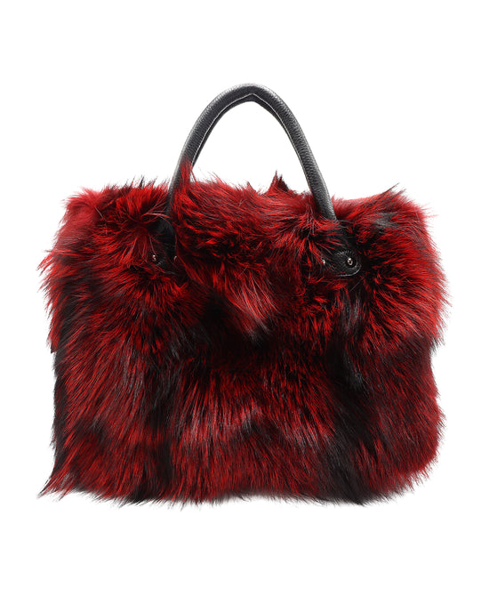 Fox Fur Satchel Handbag view 