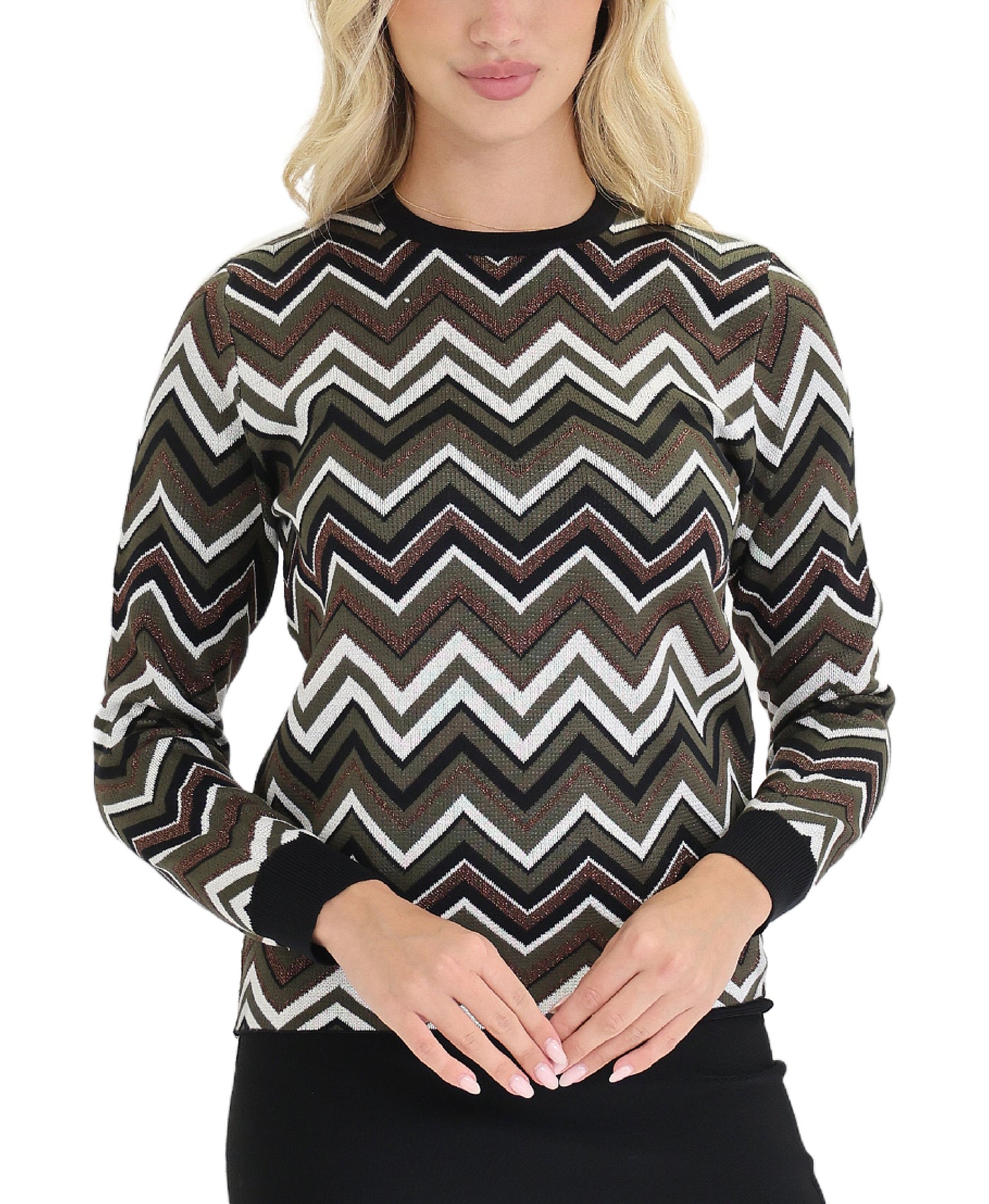 Zig Zag Sweater w/ Shimmer view 1