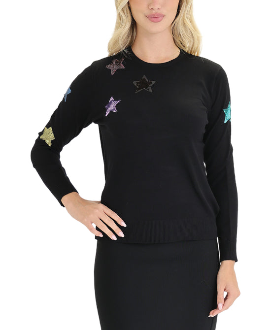 Sweater w/ Sequin Stars view 