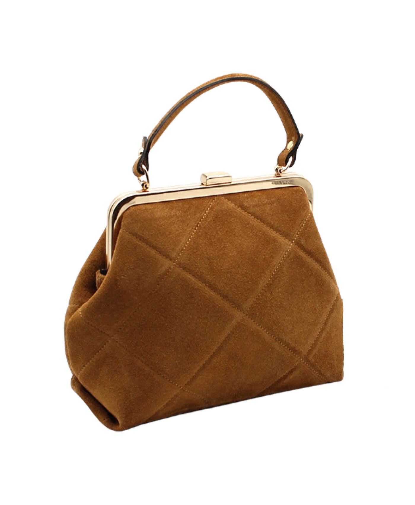 Leather Suede Quilted Handbag view 1