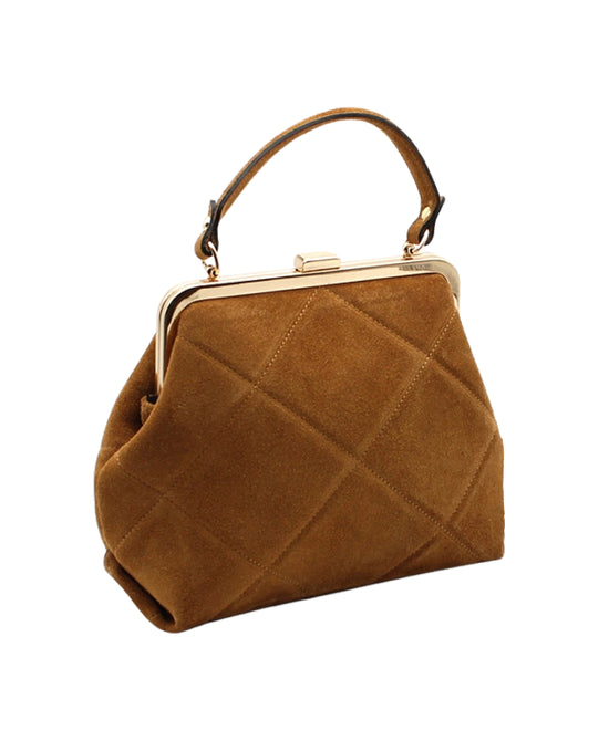 Leather Suede Quilted Handbag view 