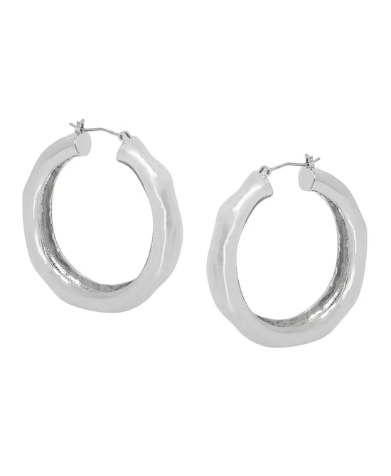 Large Sculpted Hoop Earrings view 