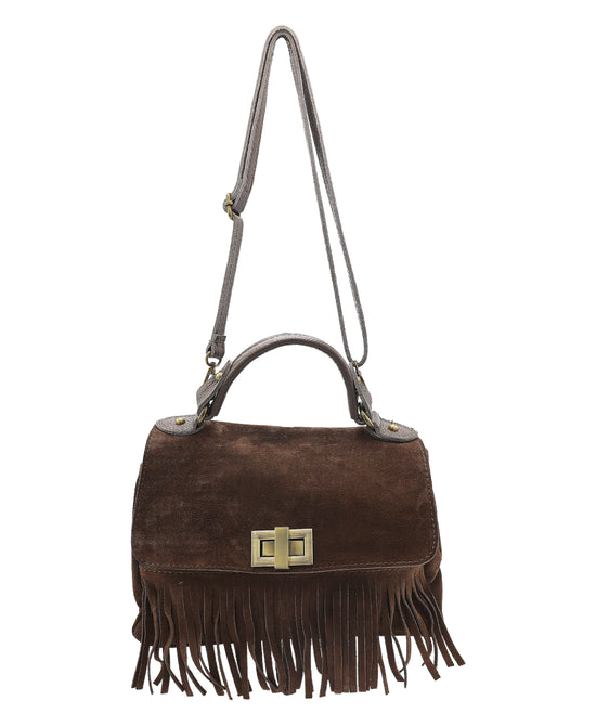 Suede Leather Fringe Handbag view 