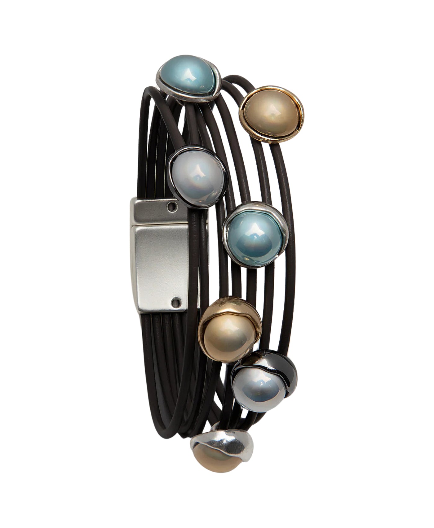 Leather Multi Strand Orb Bracelet view 1