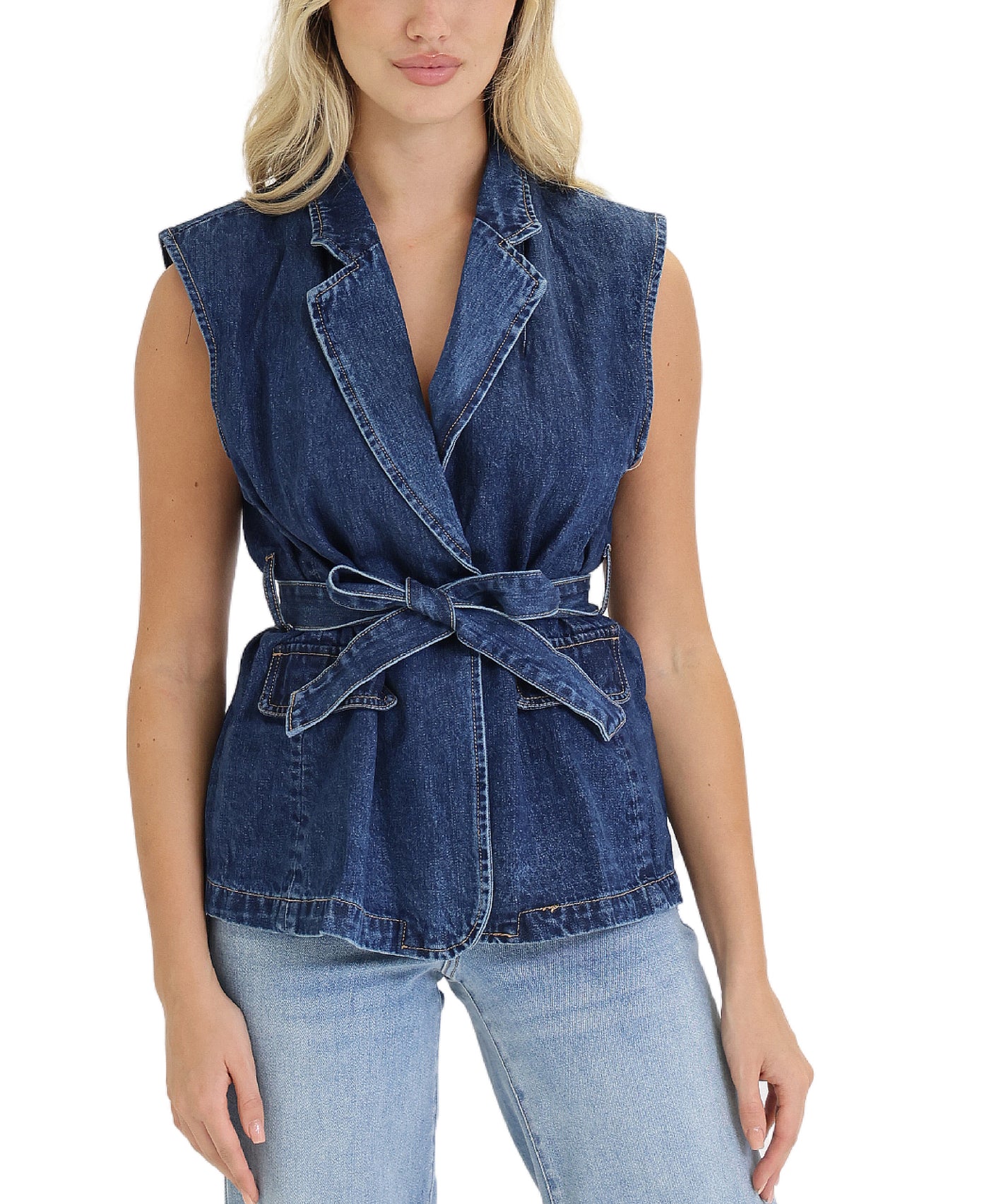 Denim Vest Top view 1