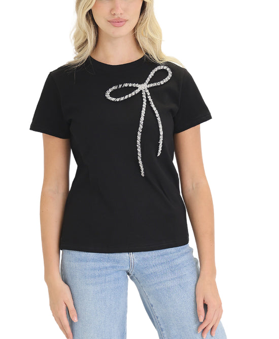 Tee w/ Rhinestone Bow view 