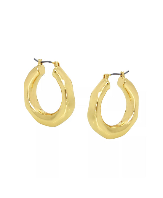 Medium Sculpted Hoop Earrings view 