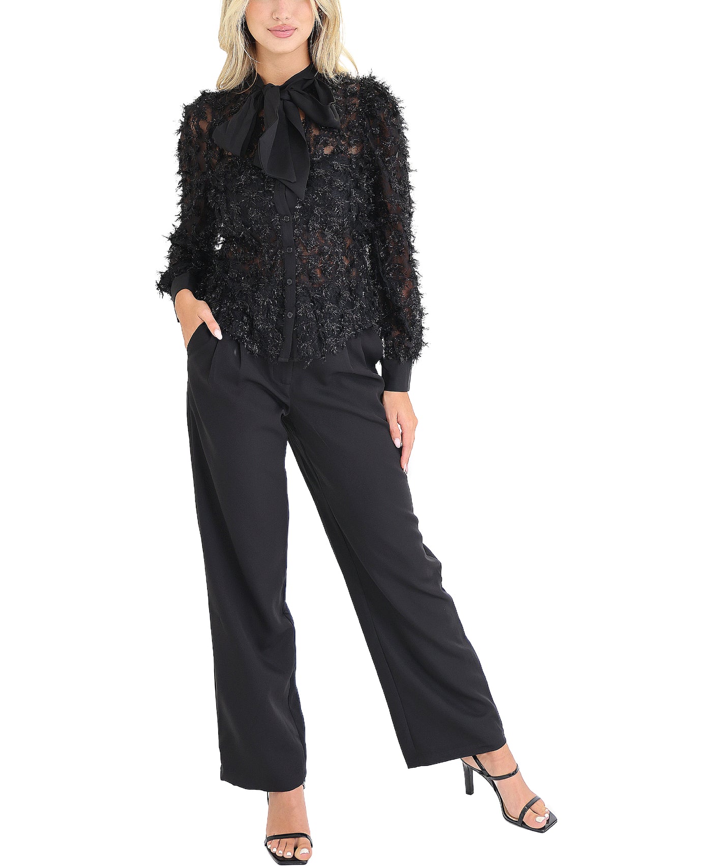 Lace Blouse & Pant Set- 2 Pc Set view 1